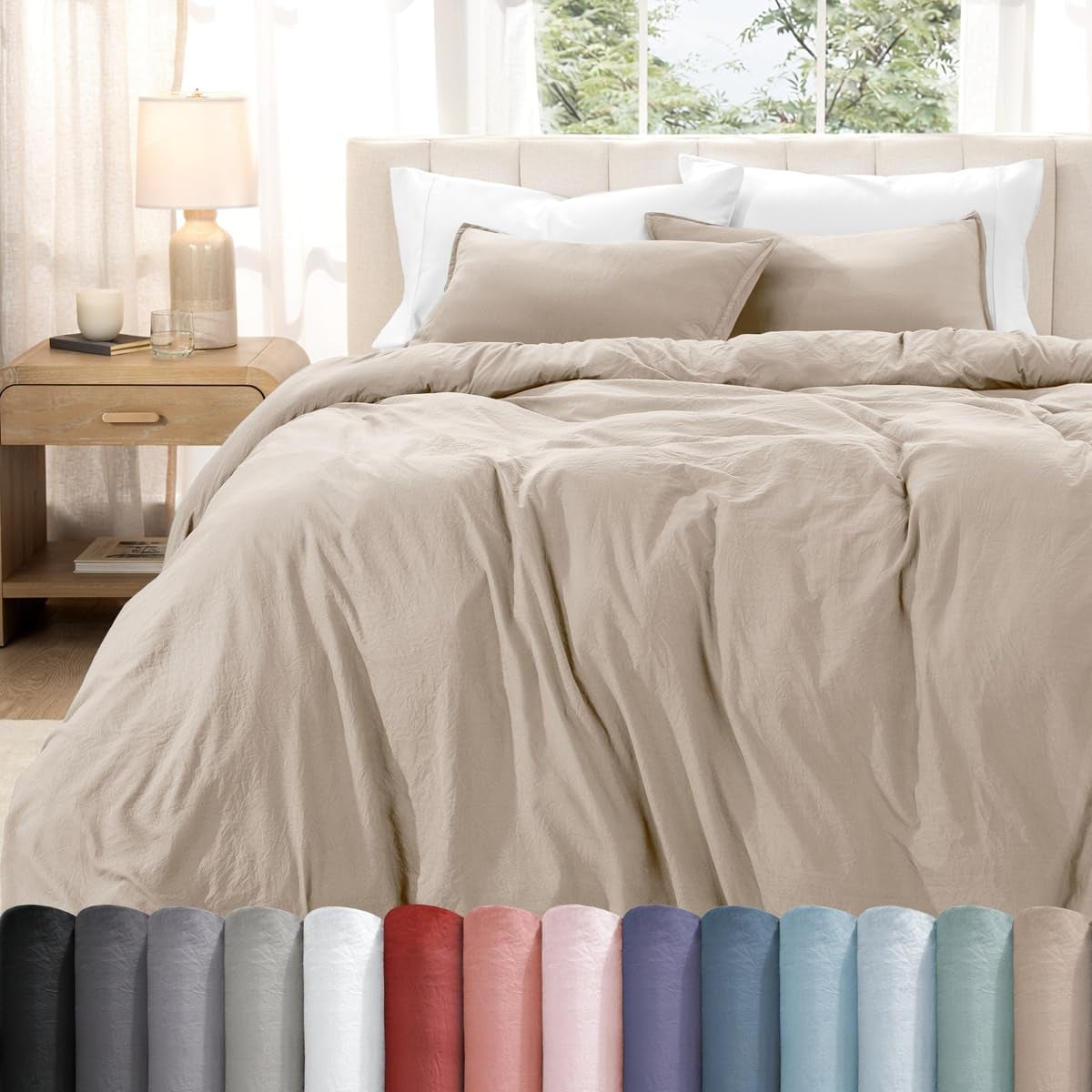 Washed Duvet Cover Set 1800 Ultra-Soft 