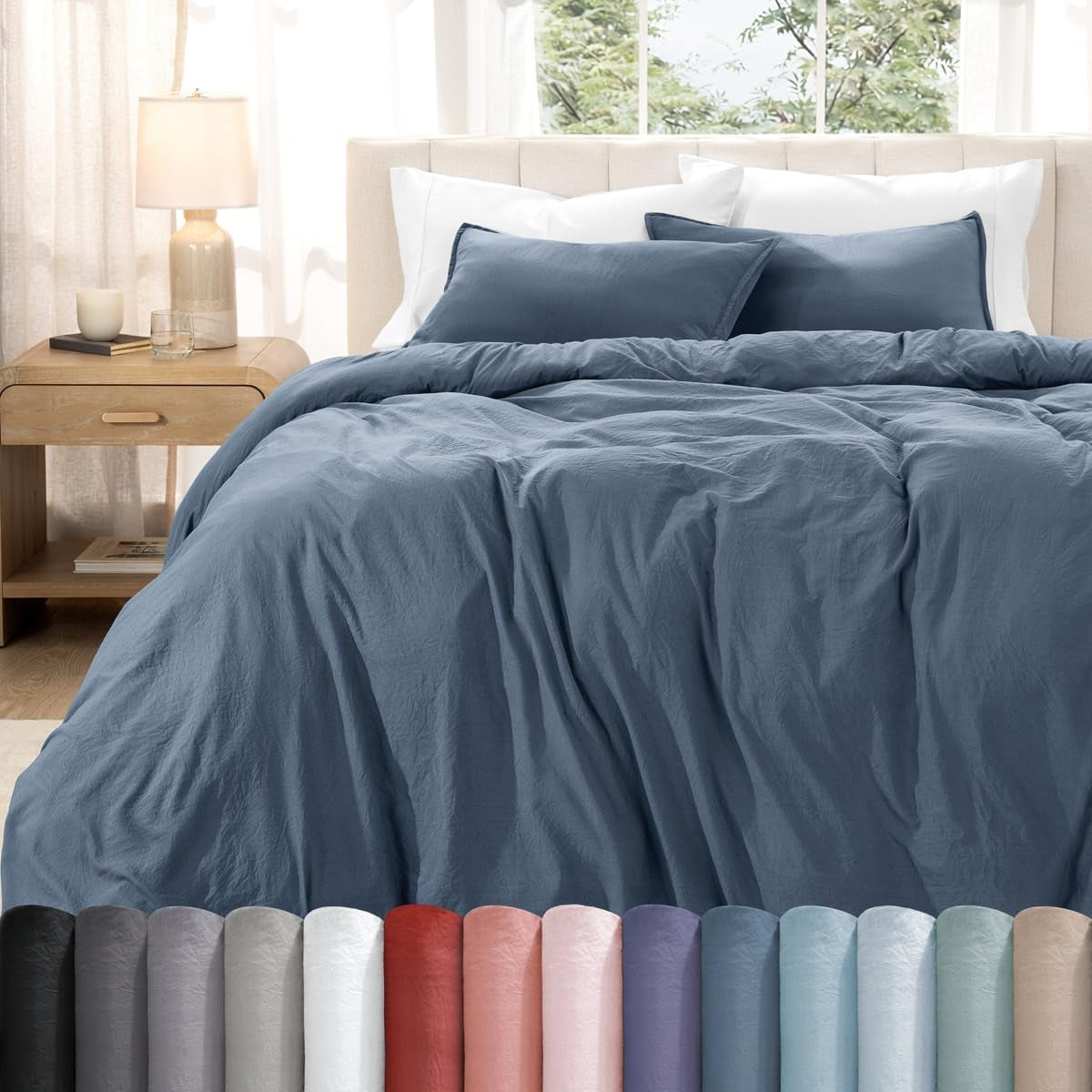 Washed Duvet Cover Set 1800 Ultra-Soft 