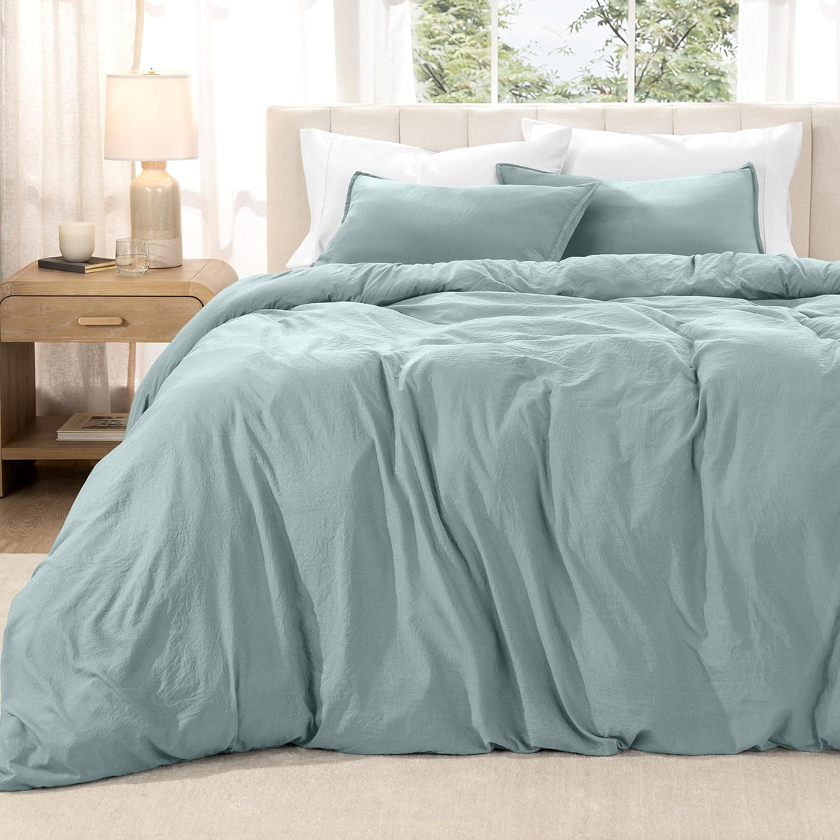Washed Duvet Cover Set 1800 Ultra-Soft 