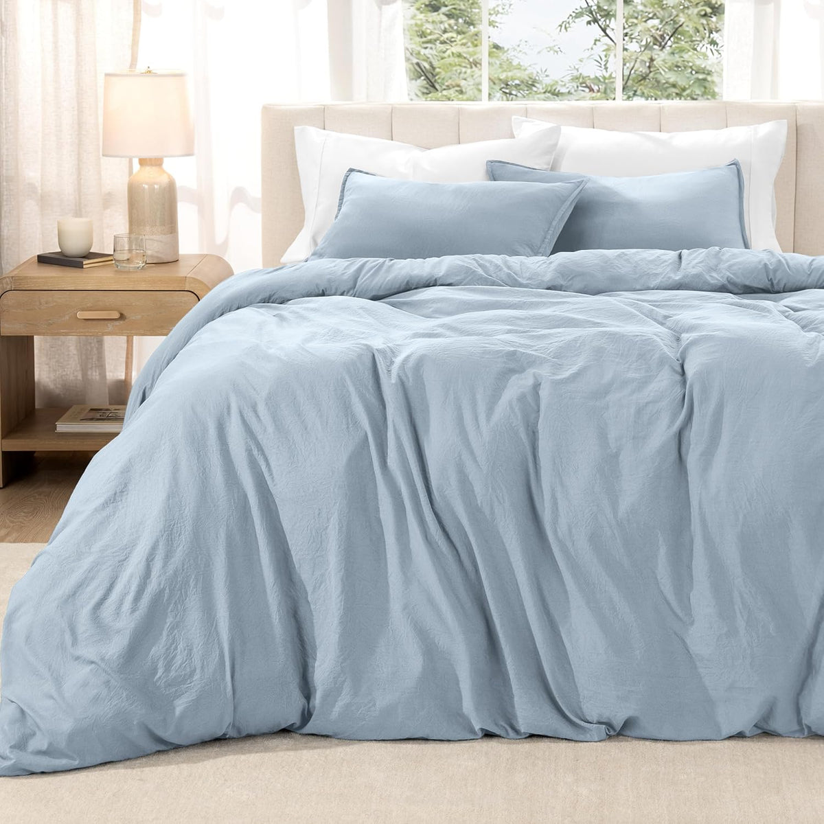 Washed Duvet Cover Set 1800 Ultra-Soft 