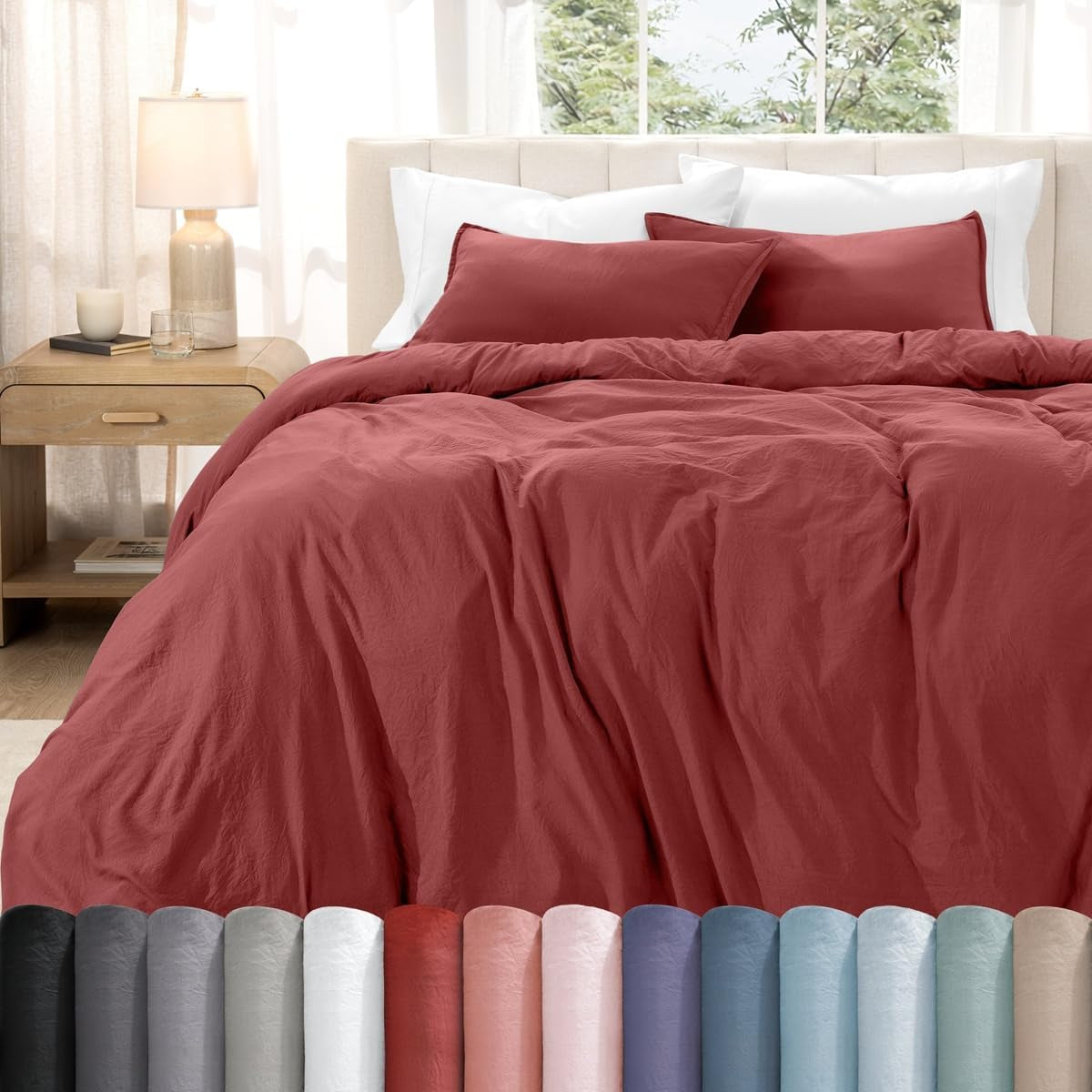 Washed Duvet Cover Set 1800 Ultra-Soft 