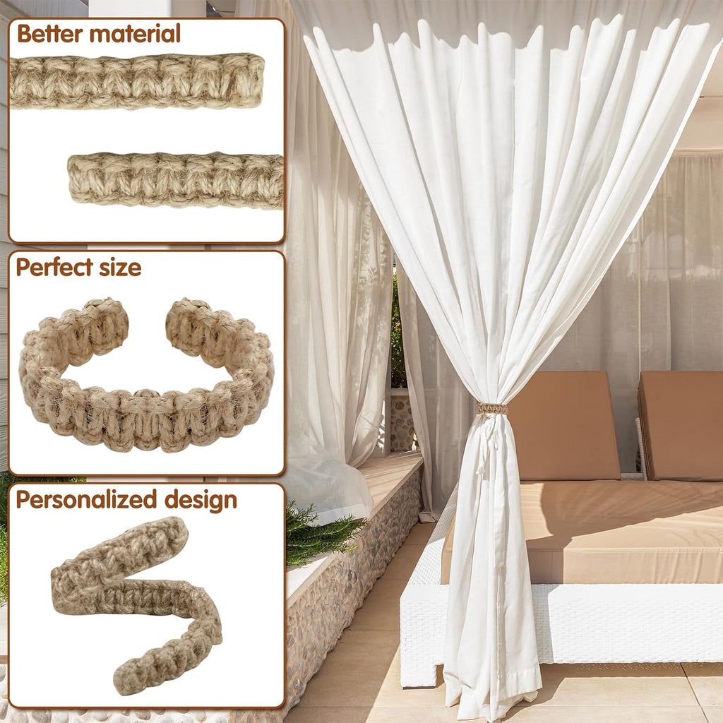 6Pcs Bohemian Braided Curtain Hooks, Exquisite & Compact Home Goods, Elegant Rustic Curtain Accessories Suitable for the Pursuit of Natural & Simple Decoration Style