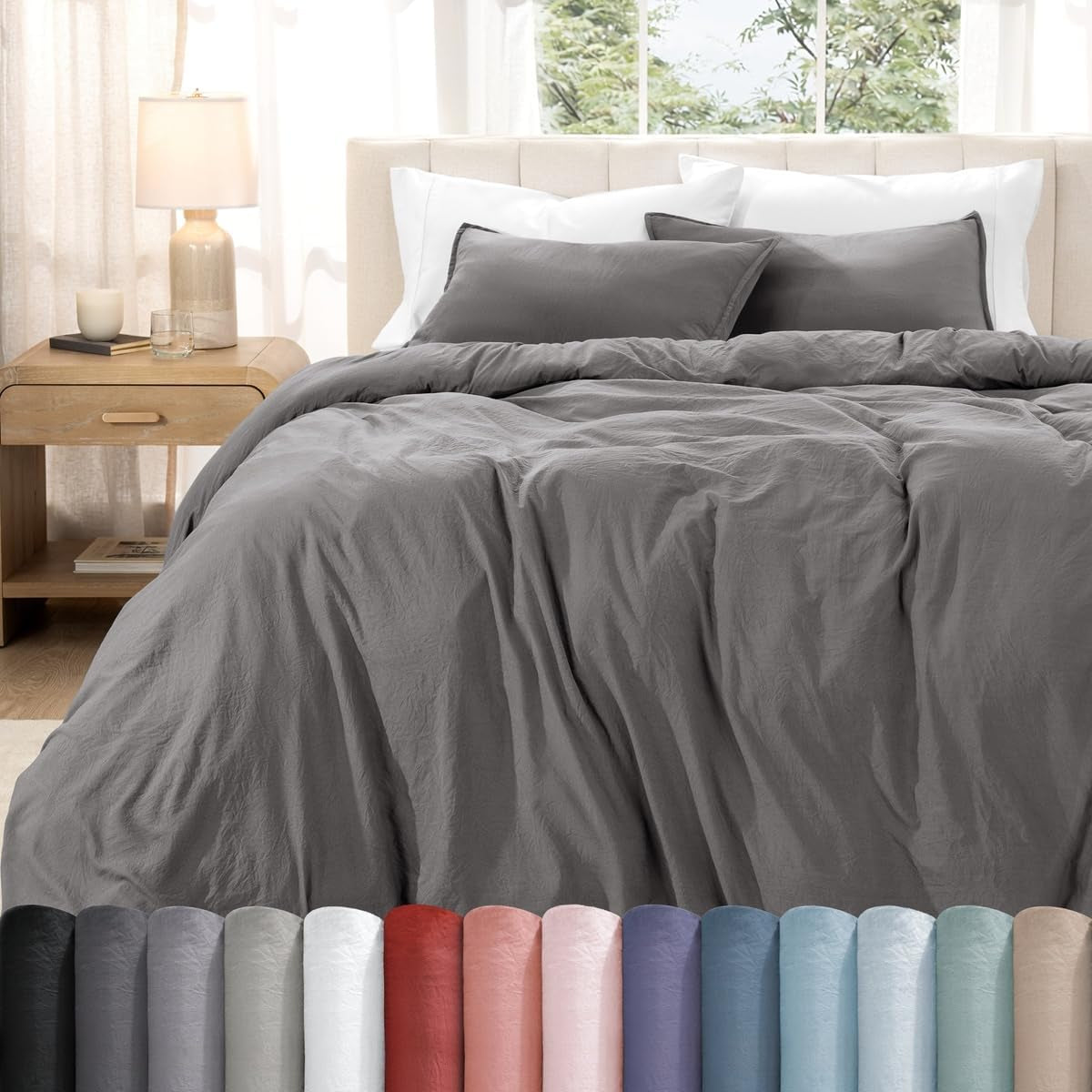 Washed Duvet Cover Set 1800 Ultra-Soft 