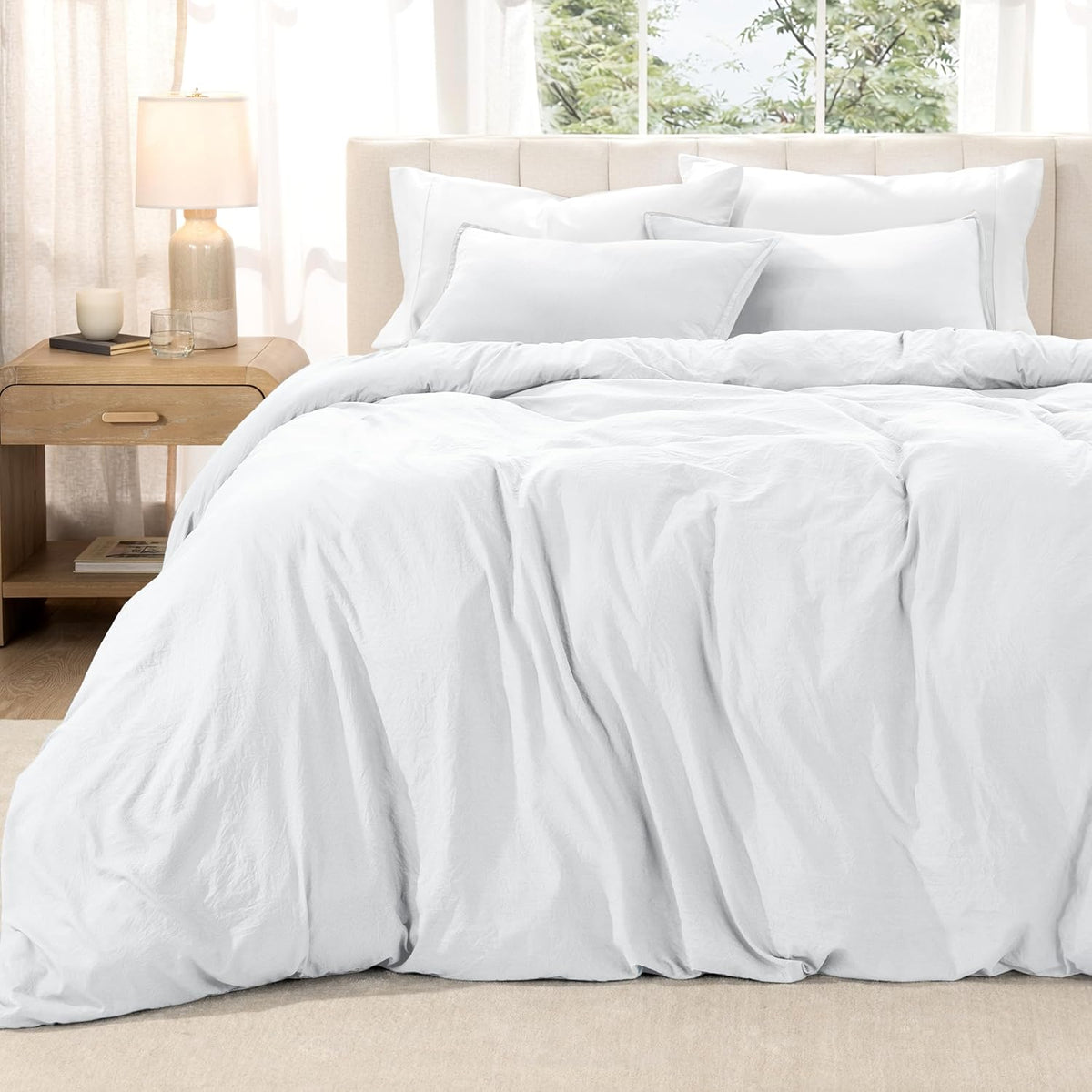 Washed Duvet Cover Set 1800 Ultra-Soft 