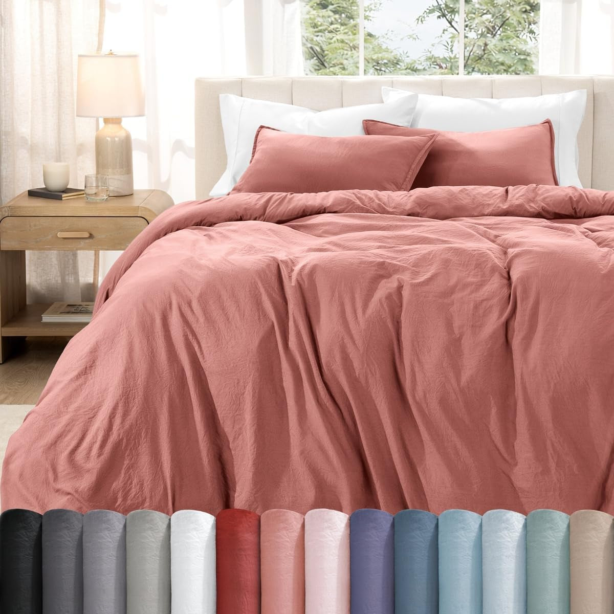 Washed Duvet Cover Set 1800 Ultra-Soft 