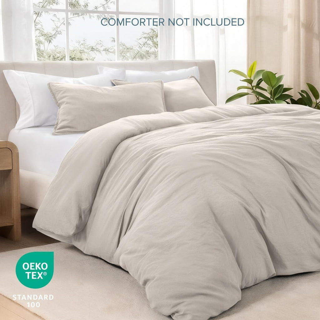 Washed Duvet Cover Set 1800 Ultra-Soft 