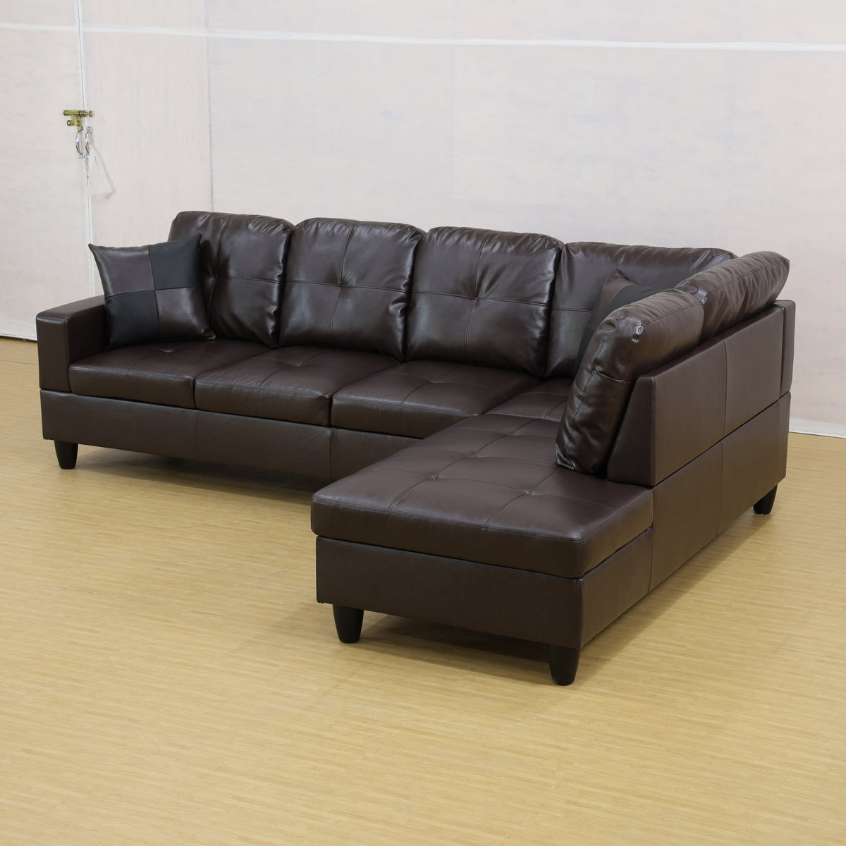 Convertible Sectional Sofa, L Shaped Couch for Small Space Living Room, White(Without Ottoman)