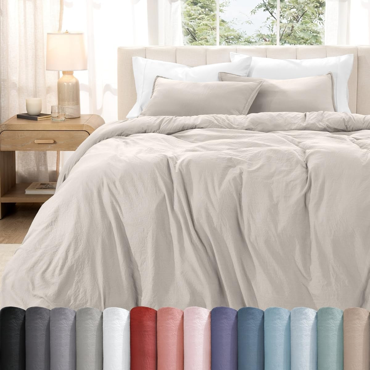 Washed Duvet Cover Set 1800 Ultra-Soft 