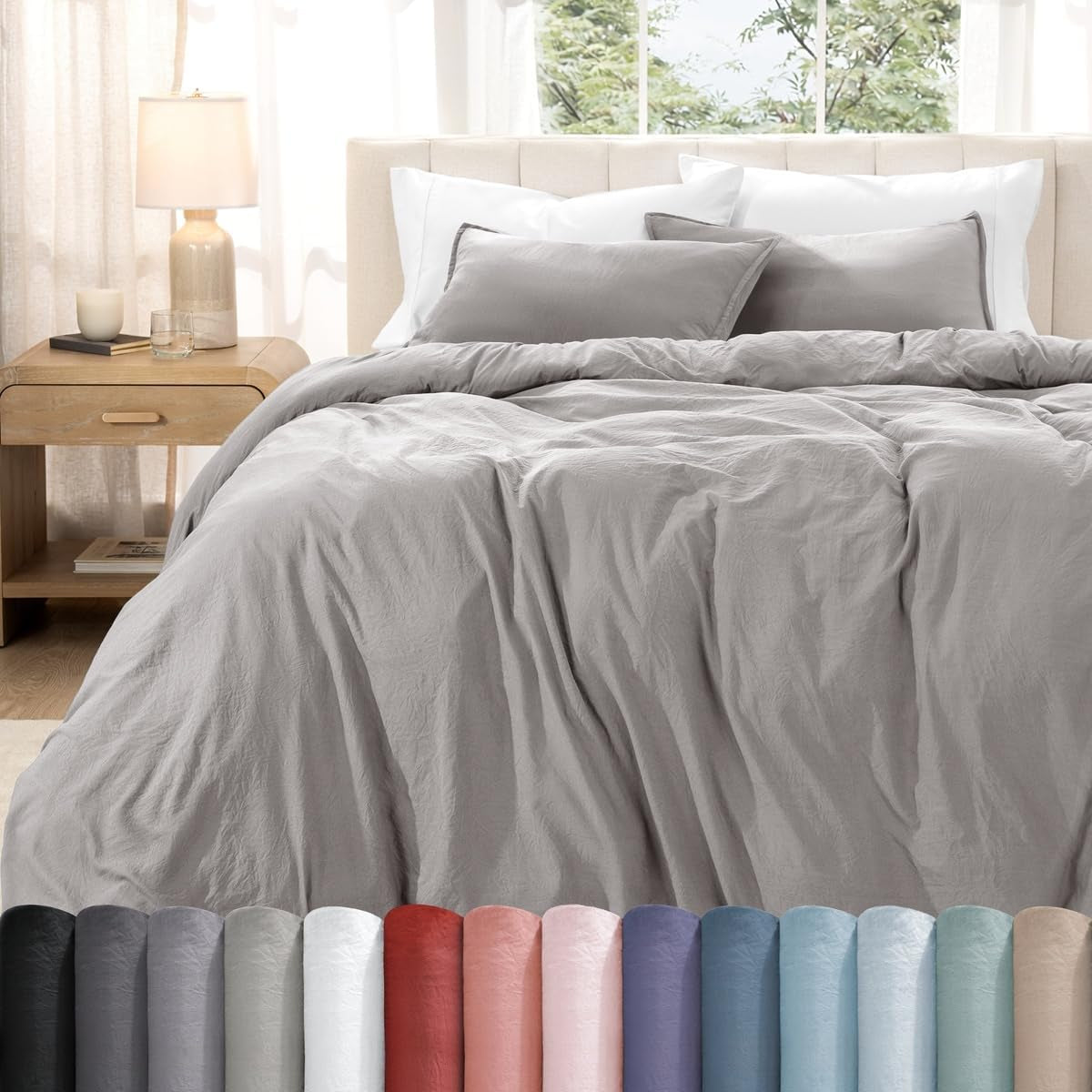 Washed Duvet Cover Set 1800 Ultra-Soft 